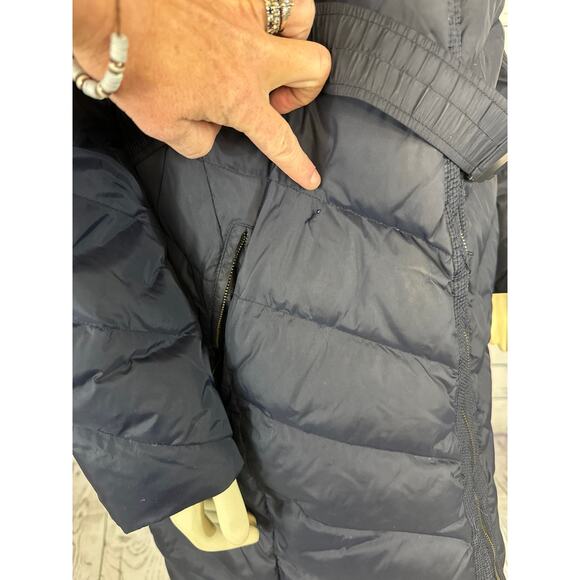 DKNY Navy puffer down 3/4 length coat with belt size 2x * - Picture 11 of 12